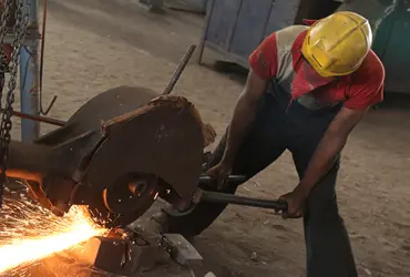 Cutting process in workshop